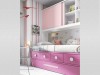 Habitación juvenil en blanco, fucsia y rosa con tirador redondo