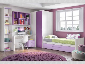 Habitación juvenil fresno , violeta y mora con tirador box