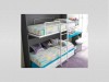 Habitación juvenil cama abatible pizarra , aqua y blanco con tirador box