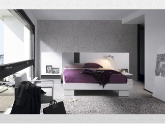 Dormitorio matrimonio Blanco - grafito - aluminio