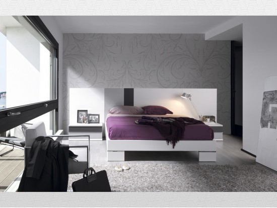 Catálogo de muebles – Glicerio Chaves – Zaragoza - Dormitorio matrimonio Blanco - grafito - aluminio