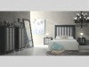 Dormitorio matrtimonio Lacado Grafito y Lacado Plata 3D