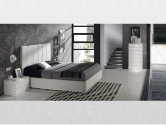 Catálogo de muebles – Glicerio Chaves – Zaragoza - Dormitorio matrimonio Blanco - blanco lacado - tapizado blanco