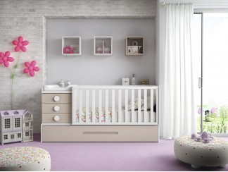 Dormitorio infantil conbertible a juvenil Blanco - tierra