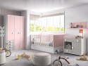 Dormitorio infantil convertible a juvenil Blanco - rosa - gris