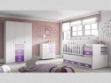 Dormitorio infantil convertible a juvenil Fresno - violeta - mora - malva