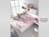 Dormitorio juvenil en blanco y rosa con tirador de botón.